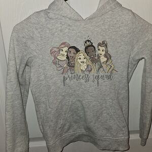 Disney Girls Sz 8 Gray Princess Squad Hoodie